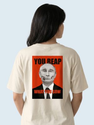 T-shirt, Anti Putin, Russia Stop War in Ukraine, Oversized Box Fit, Back Print